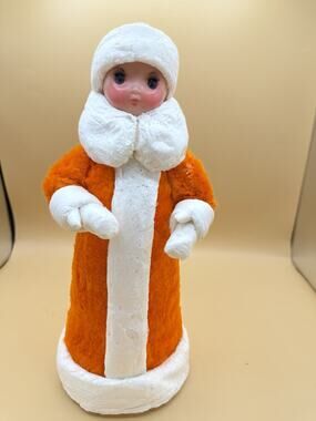 Vintage Russian Snegurochka Snow Maiden Cotton Christmas Figure USSR 11”